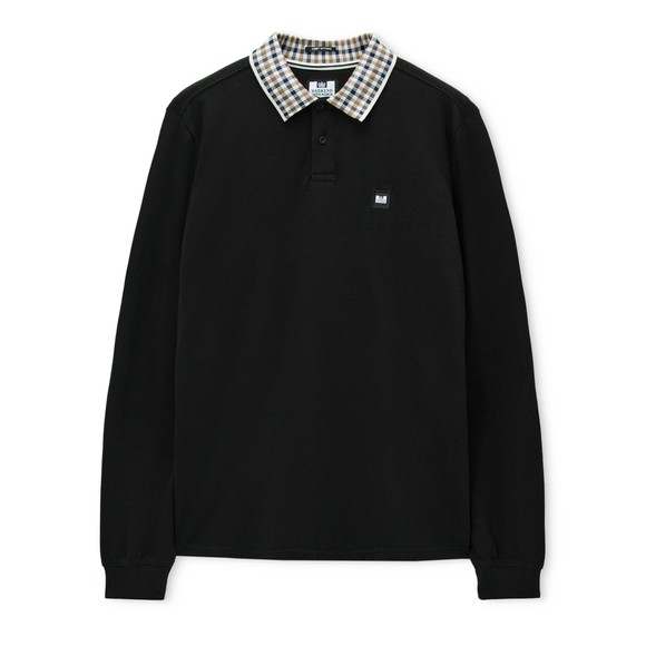 Lindley Long Sleeve Polo With Check Collar