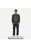Weekend Offender Mens Green Thunder Crew Sweatshirt With Parachute Binding