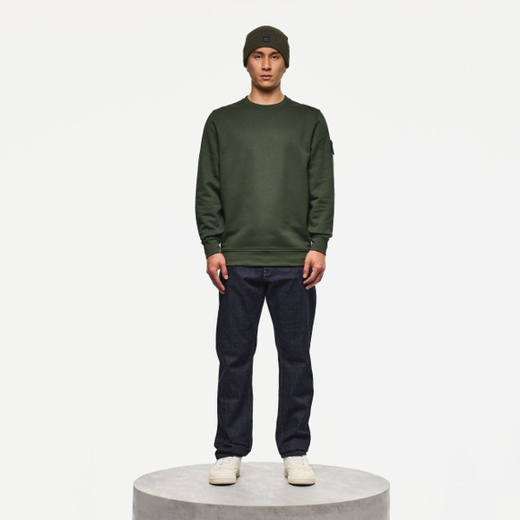 Weekend Offender Mens Green Thunder Crew Sweatshirt With Parachute Binding main image