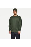 Weekend Offender Mens Green Thunder Crew Sweatshirt With Parachute Binding