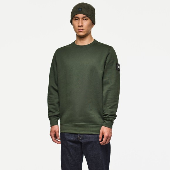 Weekend Offender Mens Green Thunder Crew Sweatshirt With Parachute Binding main image