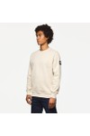 Weekend Offender Mens Off-White Thunder Crew Sweatshirt With Parachute Binding