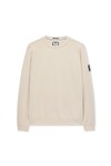 Weekend Offender Mens Off-White Thunder Crew Sweatshirt With Parachute Binding