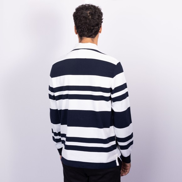 Crew Clothing Company Mens Blue Long Sleeve Stripe Rugby Shirt main image