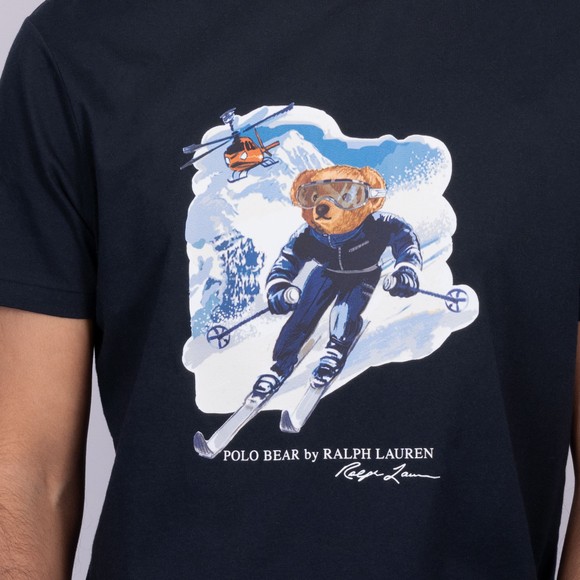 Polo Bear By Ralph Lauren Mens Blue Custom Slim Fit Active Bear T Shirt #3