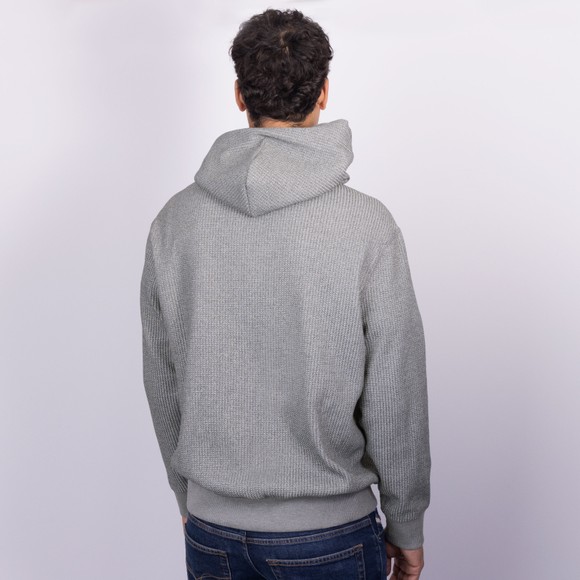 Polo Ralph Lauren Mens Grey Waffle Knit Fleece Hoodie #4