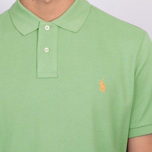 Polo Ralph Lauren Mens Green Custom Slim Fit Short Sleeve Polo Shirt #3