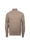 Tommy Hilfiger Mens Brown Pima Cashmere 1/2 Zip Jumper