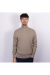 Tommy Hilfiger Mens Brown Pima Cashmere 1/2 Zip Jumper