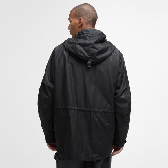 Barbour Lifestyle Mens Black Tide Hooded Wax Jacket #4