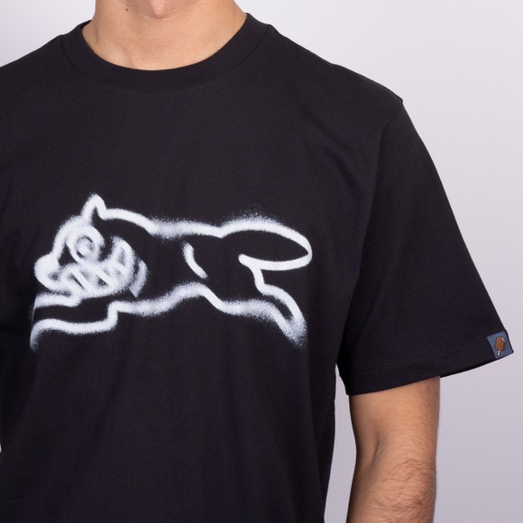 BBC Icecream Mens Black Spray Paint Running Dog T-Shirt #3