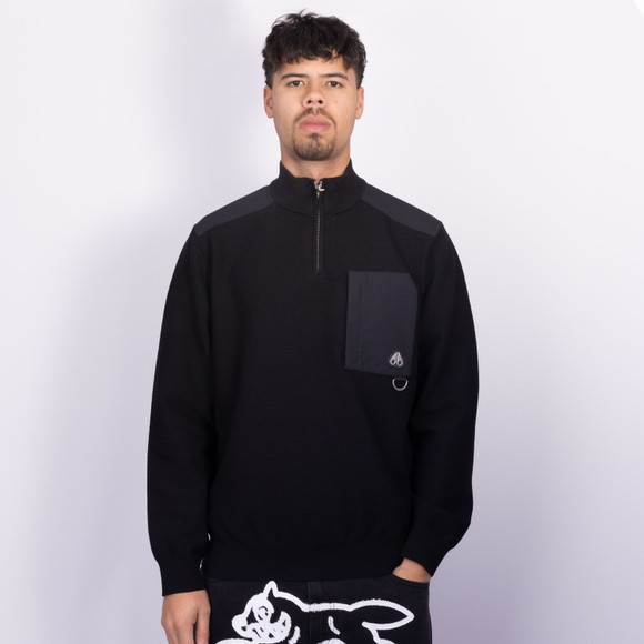 Moose Knuckles Mens Black Elowan 1/4 Zip Sweater  #3