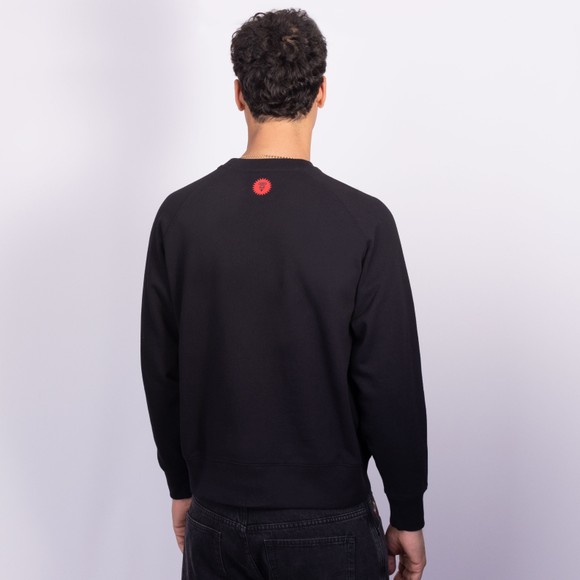 BBC Icecream Mens Black Spray Paint Running Dog Crewneck Sweatshirt #4