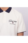 Gant Mens Off-White Graphic Pique Polo Shirt