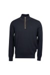 Bugatti Mens Blue Troyer 1/4 Zip Knit