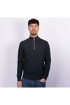 Bugatti Mens Blue Troyer 1/4 Zip Knit