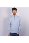 Bugatti Mens Blue Troyer 1/4 Zip Knit