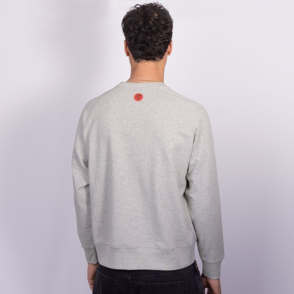 BBC Icecream Mens Grey Spray Paint Running Dog Crewneck Sweatshirt #4