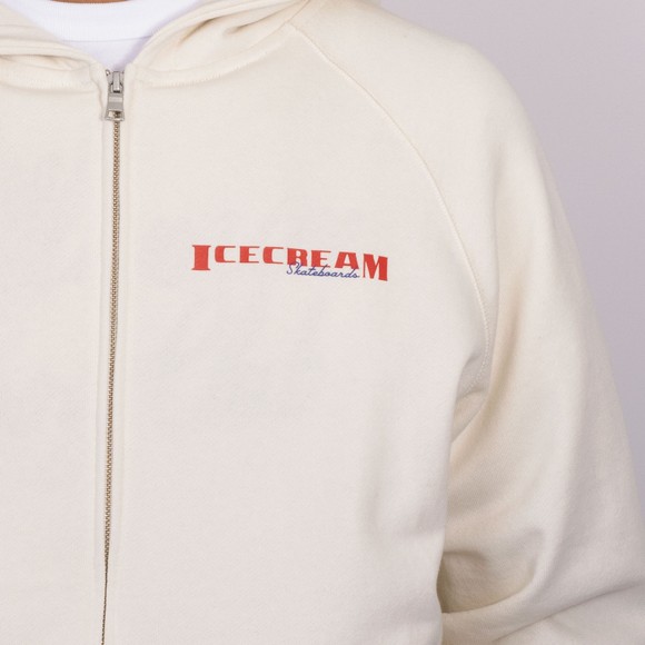 BBC Icecream Mens Beige Waitress Zip Through Hoodie #4