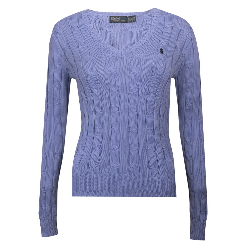Cotton Cable V-Neck Jumper