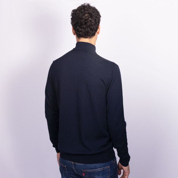 Sandbanks Mens Blue Merino Wool Quarter Zip Jumper #4