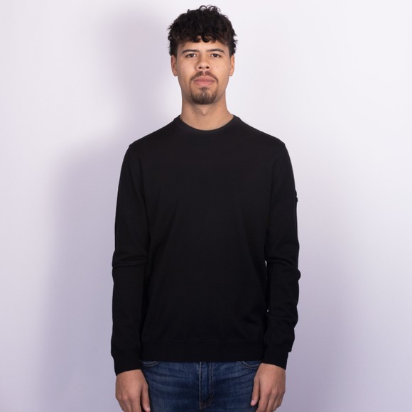 Sandbanks Mens Black Merino Wool Crew Neck Jumper #3