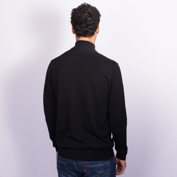 Sandbanks Mens Black Merino Wool Quarter Zip Jumper #4