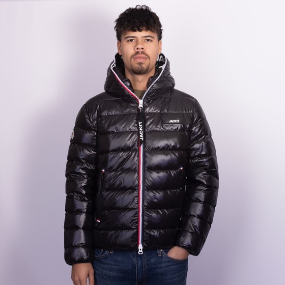 Jack1t Mens Black R3D Tricolour Hooded Jacket