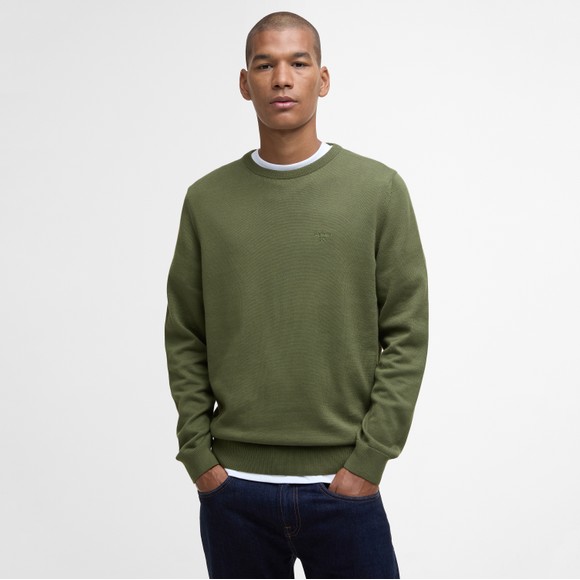 Barbour Lifestyle Mens Green Pima Cotton Crew Jumper #3