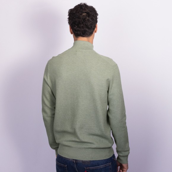 Polo Ralph Lauren Mens Green Waffle Half Zip Sweatshirt #4