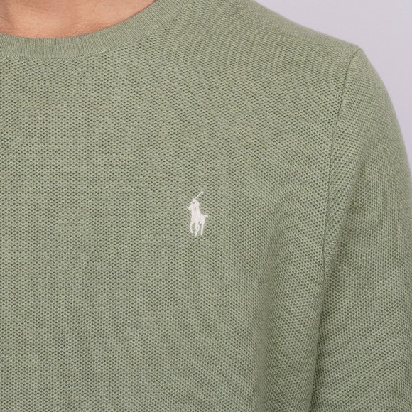 Polo Ralph Lauren Mens Green Waffle Crew Neck Sweatshirt #3