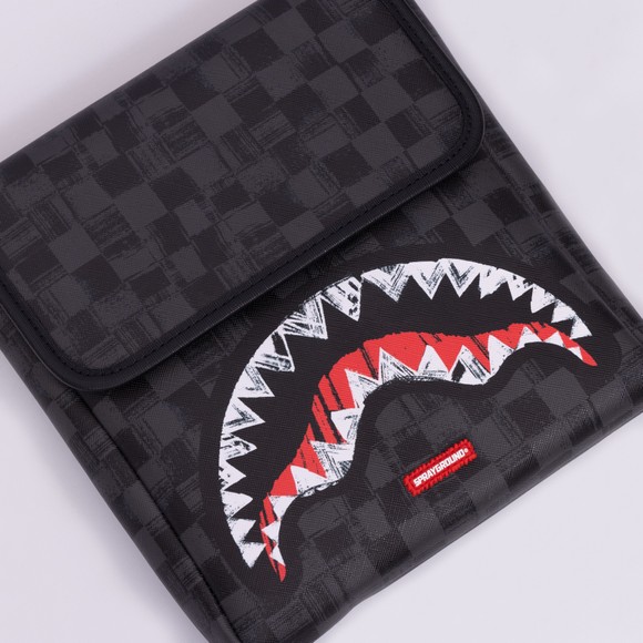 Sprayground Mens Black Scribble Shark Messenger bag