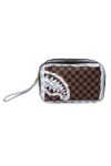 Sprayground Mens Brown Tear Check Toiletry Bag