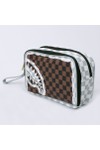 Sprayground Mens Brown Tear Check Toiletry Bag