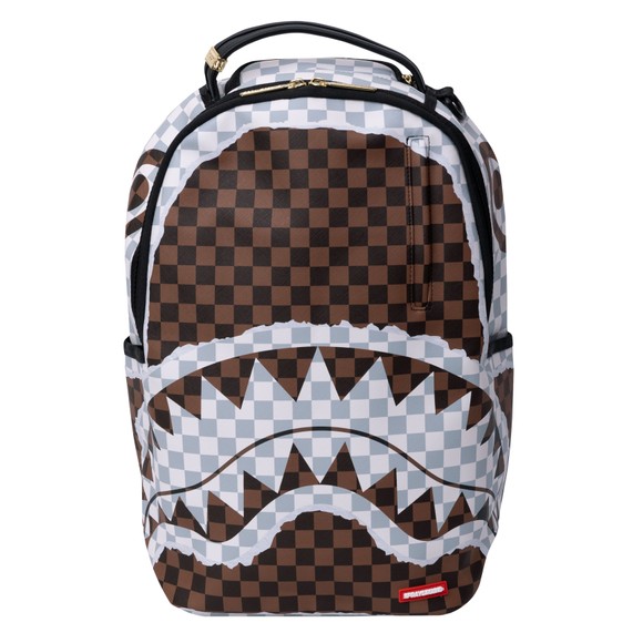 Sprayground Mens Brown Tear Check Backpack