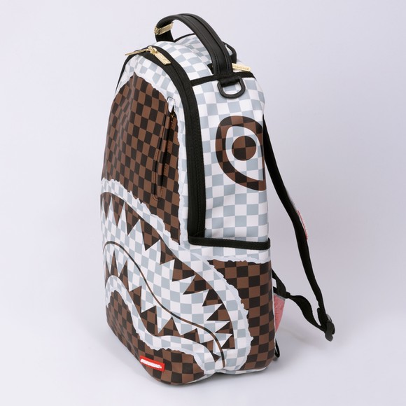 Sprayground Mens Brown Tear Check Backpack