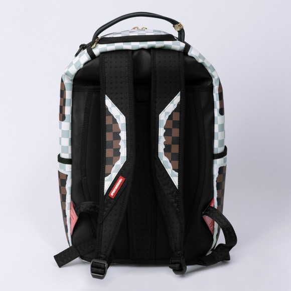 Sprayground Mens Brown Tear Check Backpack main image