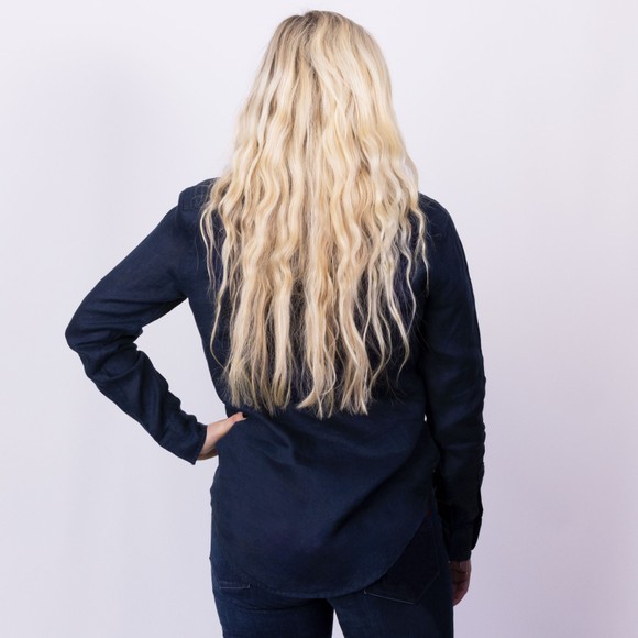 Polo Ralph Lauren Womens Blue Classic Fit Linen Shirt #3