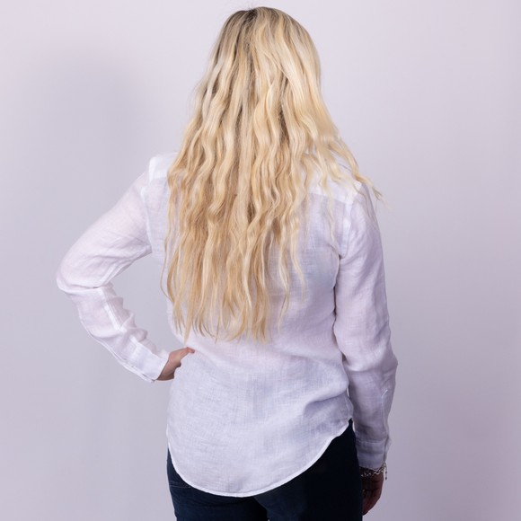 Polo Ralph Lauren Womens White Classic Fit Linen Shirt #3