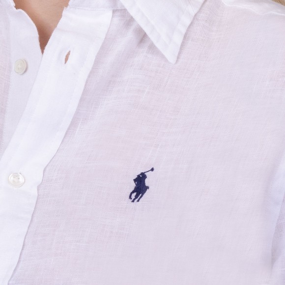 Polo Ralph Lauren Womens White Classic Fit Linen Shirt #4