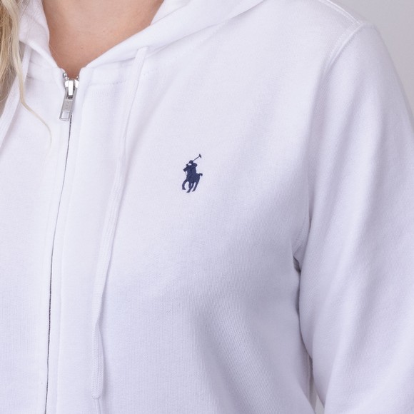 Polo Ralph Lauren Womens White Lightweight Full-Zip Hoodie #4