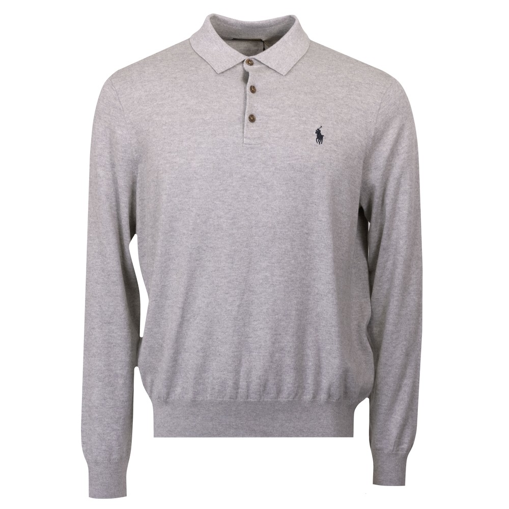 Polo Ralph Lauren Knitted Cotton Long Sleeve Polo Shirt, view 1