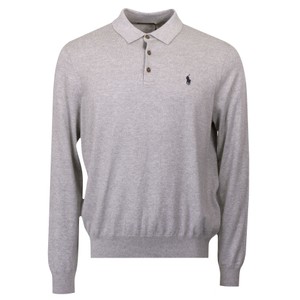 Cotton Polo Collar Knitted Sweatshirt