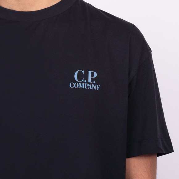 C.P. Company Mens Blue Jersey Short Sleeve Logo T Shirt #3