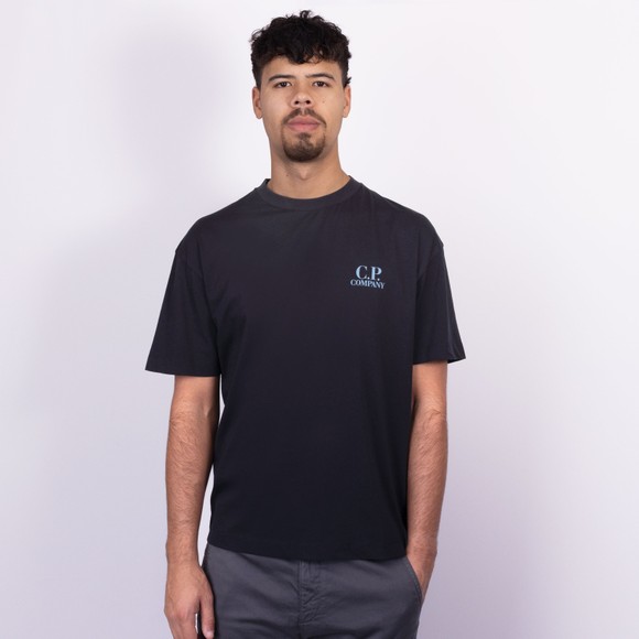 C.P. Company Mens Blue Jersey Short Sleeve Logo T Shirt #4