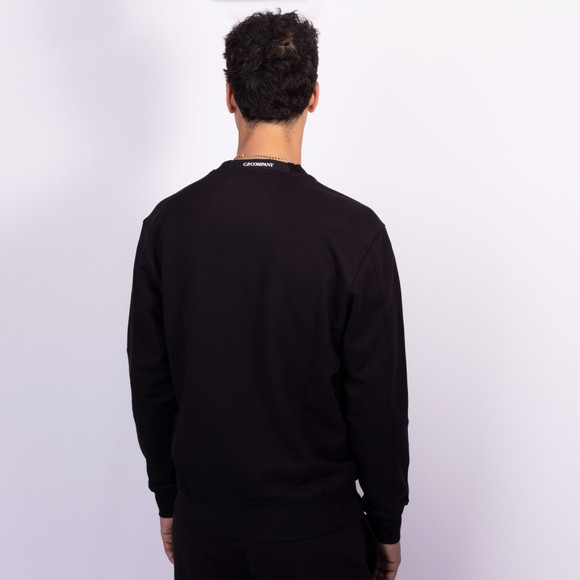 C.P. Company Mens Black Diagonal Raised Fleece Lens Crew Neck Sweatshirt #3