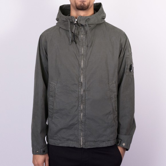 C.P. Company Mens Grey Micro Reps Hooded Lens Jacket #4
