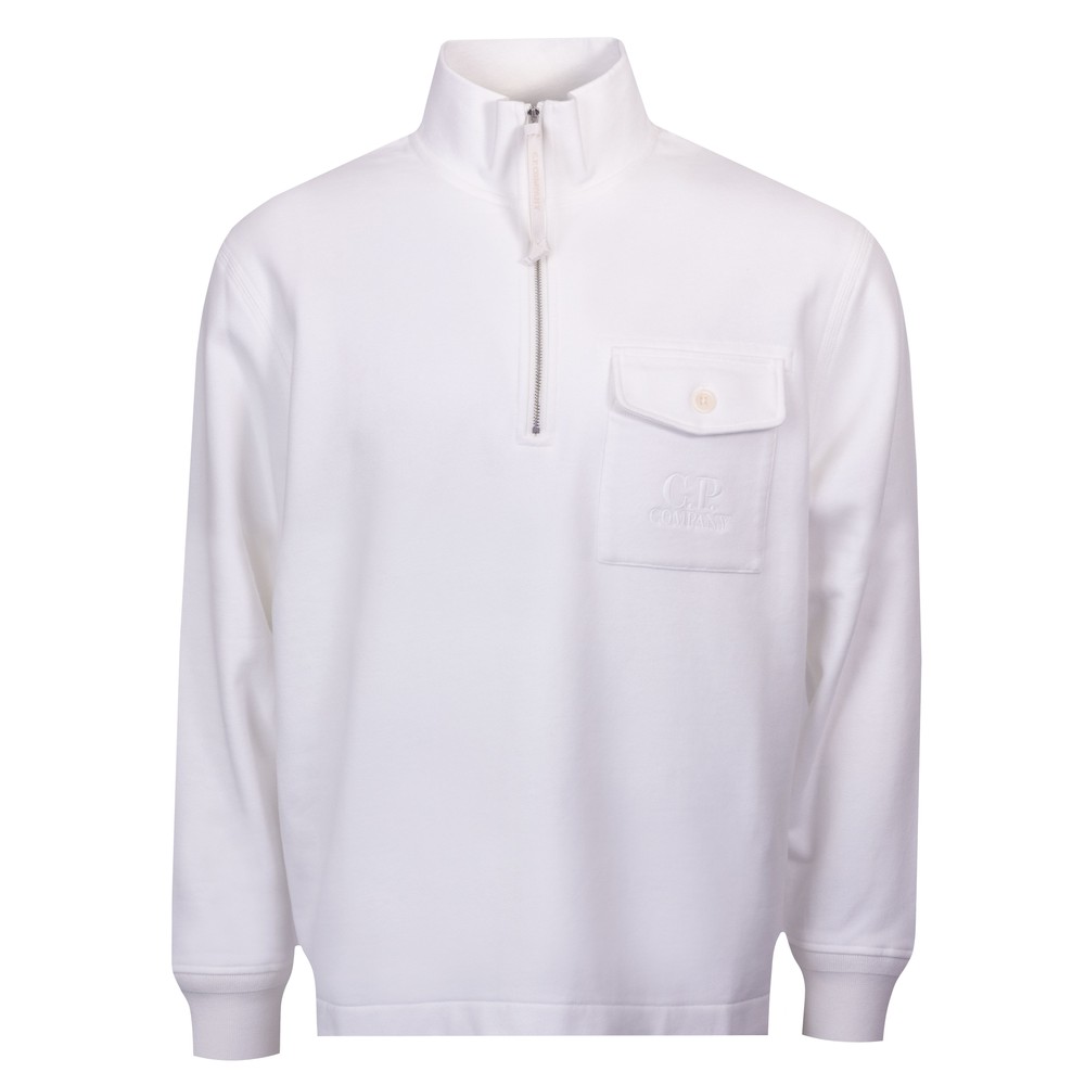 Diagonal Raised Fleece Half Zip Sweatshirt
