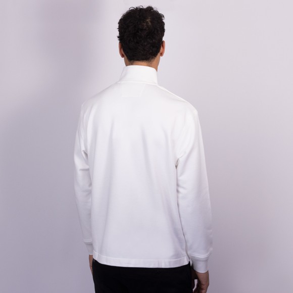 C.P. Company Mens White Diagonal Raised Fleece Half Zip Sweatshirt #3