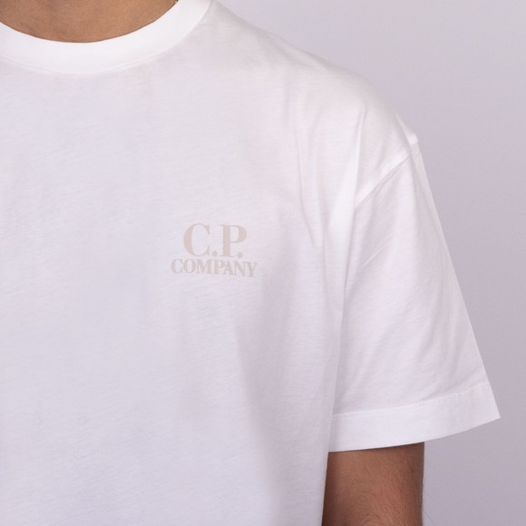 C.P. Company Mens White Jersey Short Sleeve Logo T Shirt #3